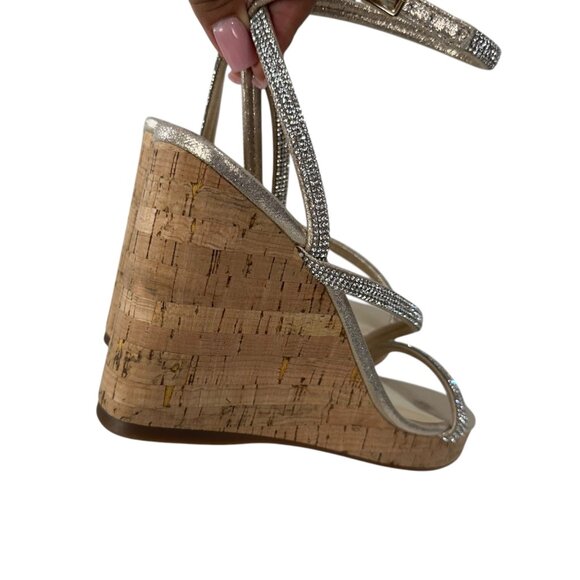 Jessica Simpson Tenley Womens Rhinestone Ankle Strap Platform Wedge Sandals 8M - Picture 8 of 12